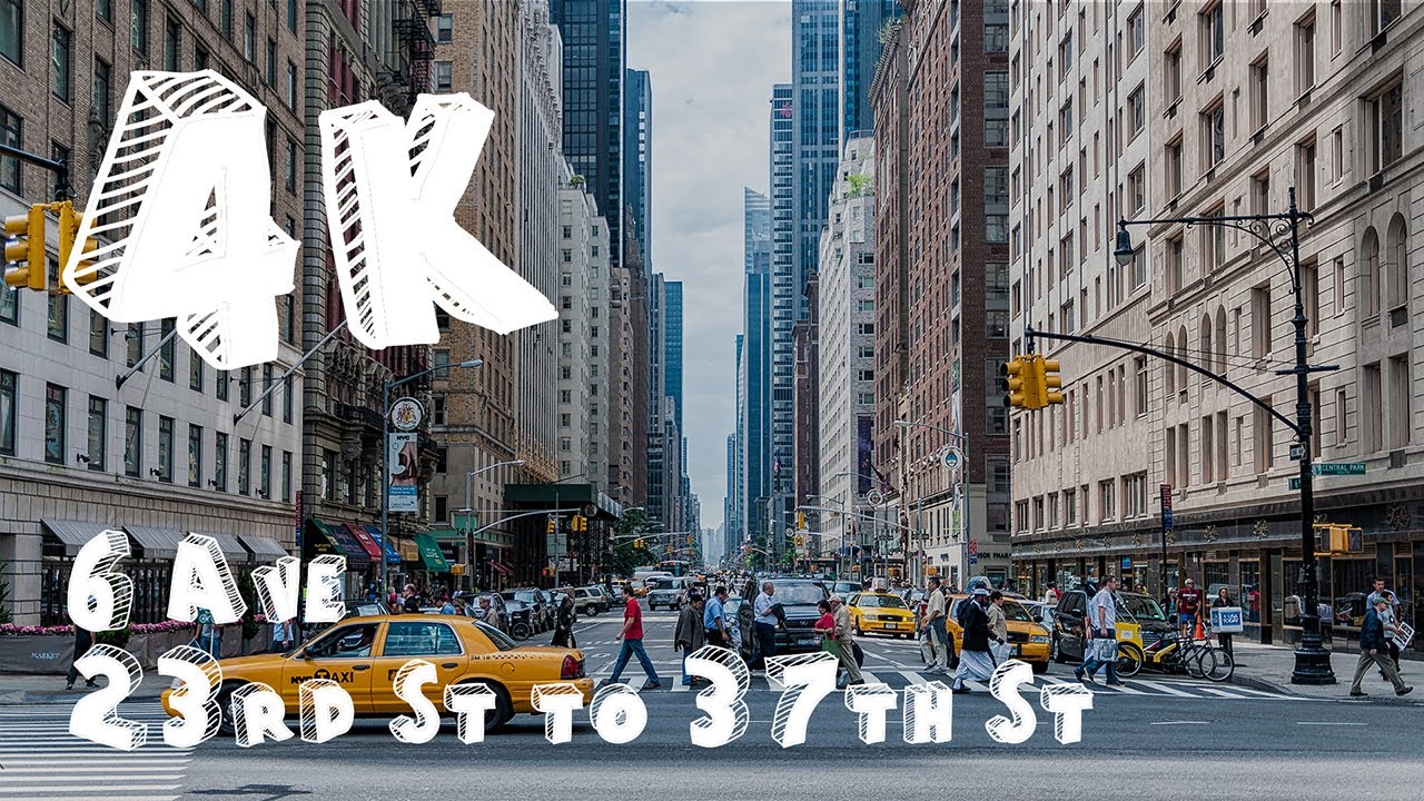 [4K] WALK - New York City Chelsea to Midtown (From 23rd to 37th st on 6Ave) - Let's Go Walking Tour