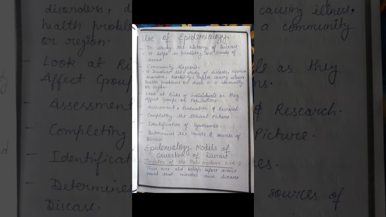 Assignment on epidemiology