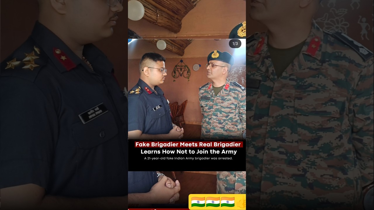 Fake Brigadier Meets Real,🪖🇮🇳#shorts #army #news #para #viralshorts #sscgd #crpf #bsf #training