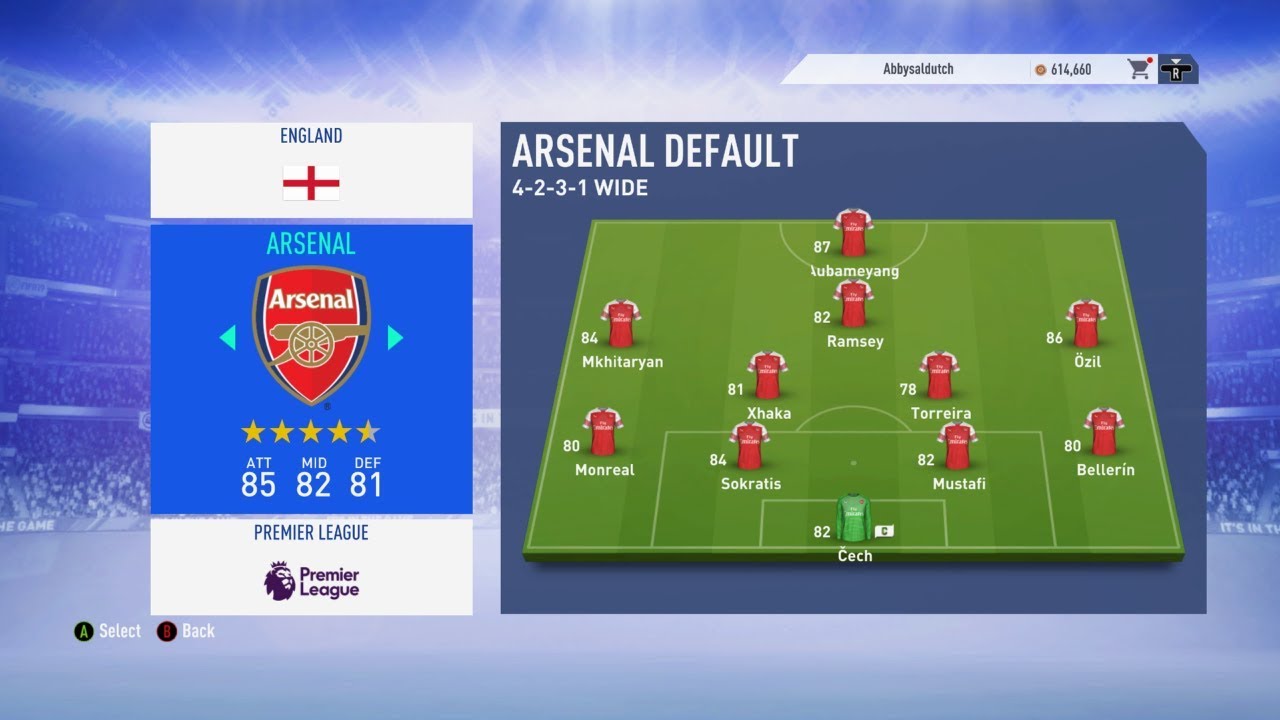 FIFA 19 All Premier League Ratings - All Teams