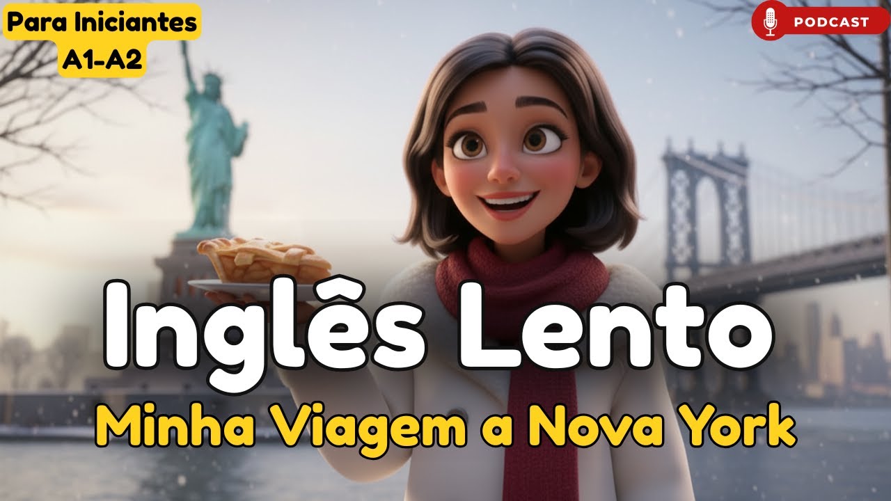 Minha Viagem a Nova York 🗽 | Inglês Lento e Fácil para Iniciantes A1–A2 | Conversação em Inglês