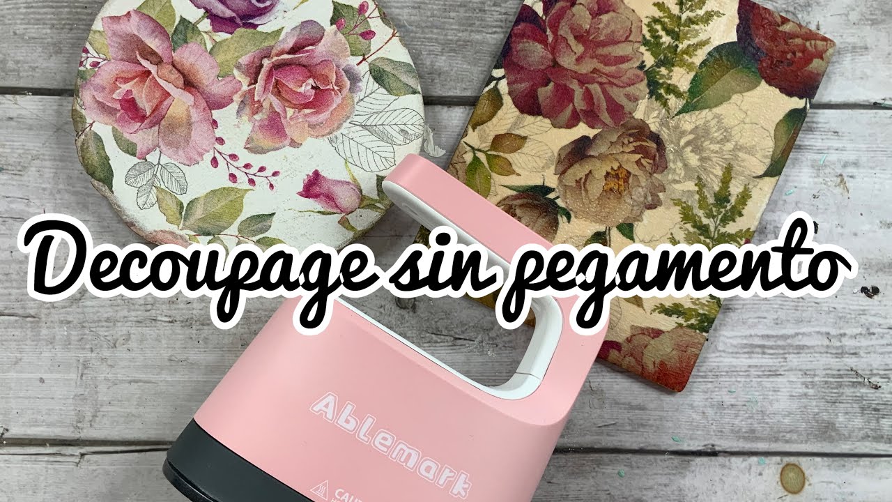 Hacemos decoupage sin pegamento  - alucinaras- mini prensa de calor