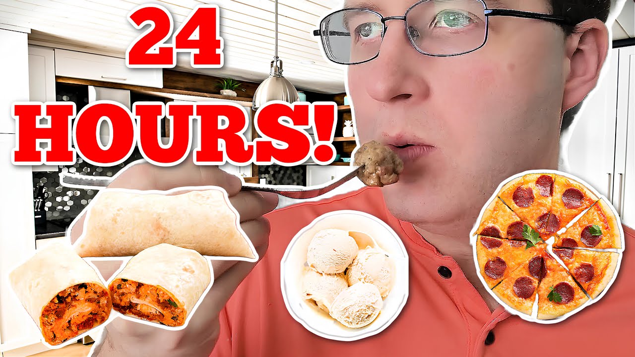 Husband Eats Frozen Food For A FULL DAY!