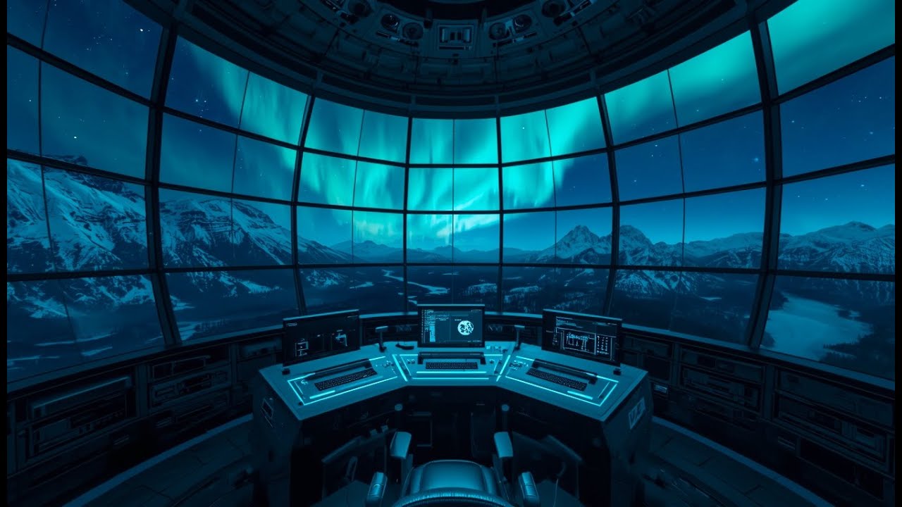 Watching the Northern Lights from an Observation Base | Calm Ambient Music