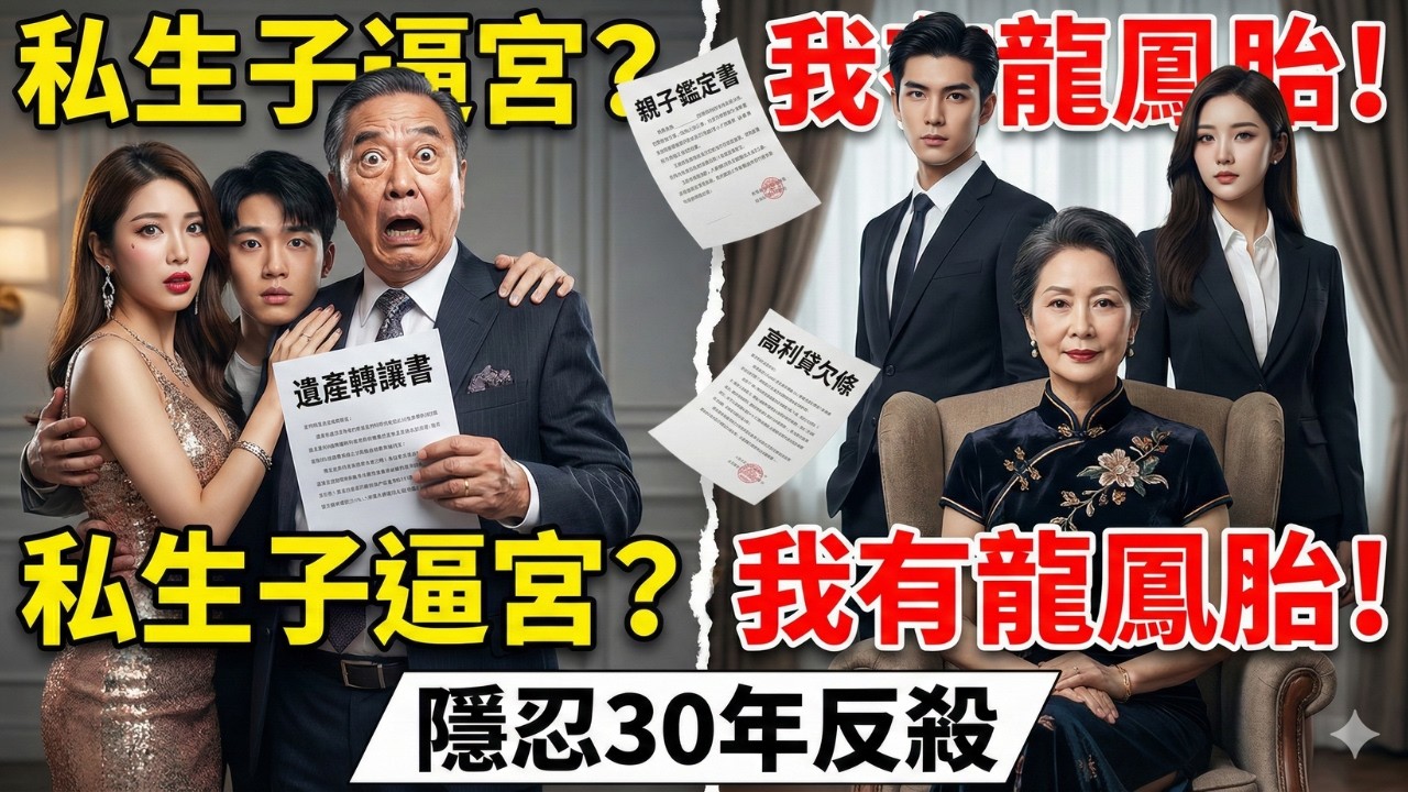 丁克30年丈夫帶私生子逼宮？全城笑我絕後！我淡定亮出25歲龍鳳胎：不好意思，家產沒你份！| 我的財產誰也別想動