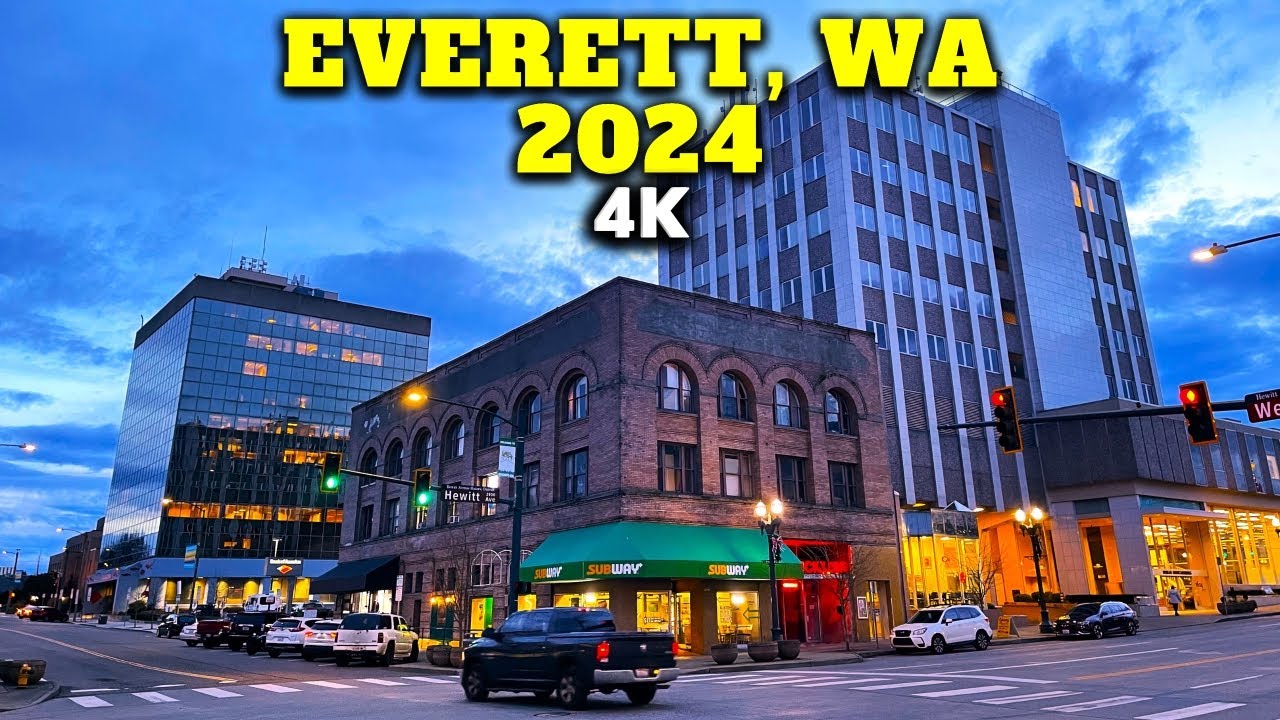 EVERETT, Washington | Beautiful 4K Driving Tour In The Evening 🇺🇸