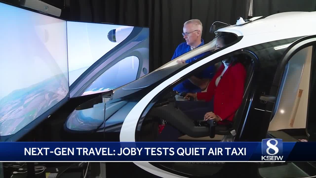 Joby Aviation showcases electric air taxi test flights in Marina