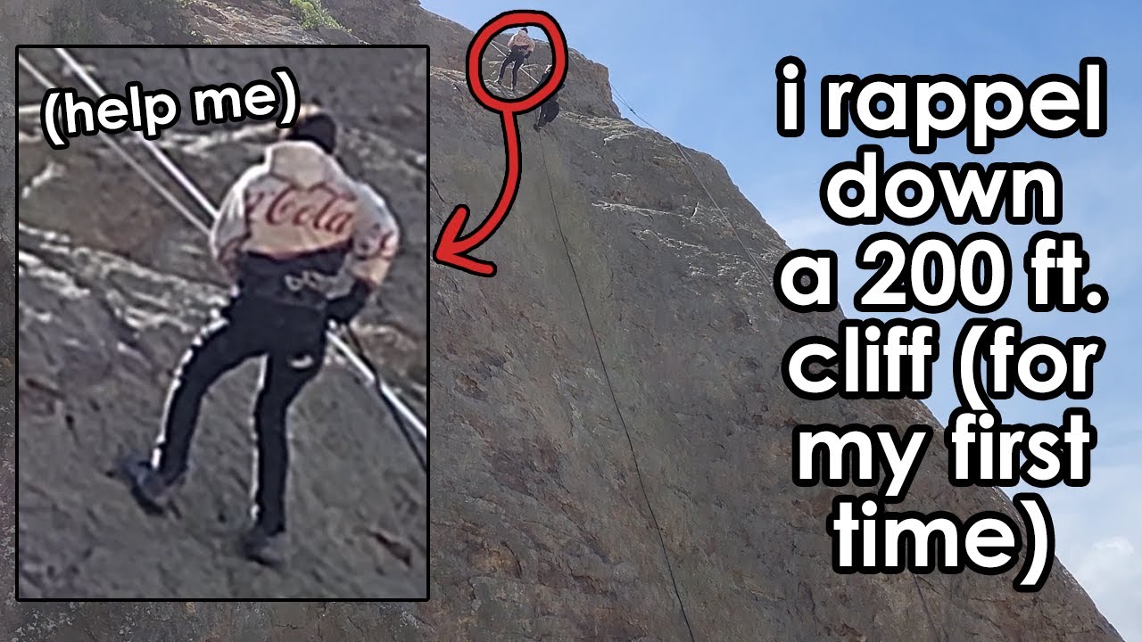 What it's like to rappel down a 200 foot high cliff.