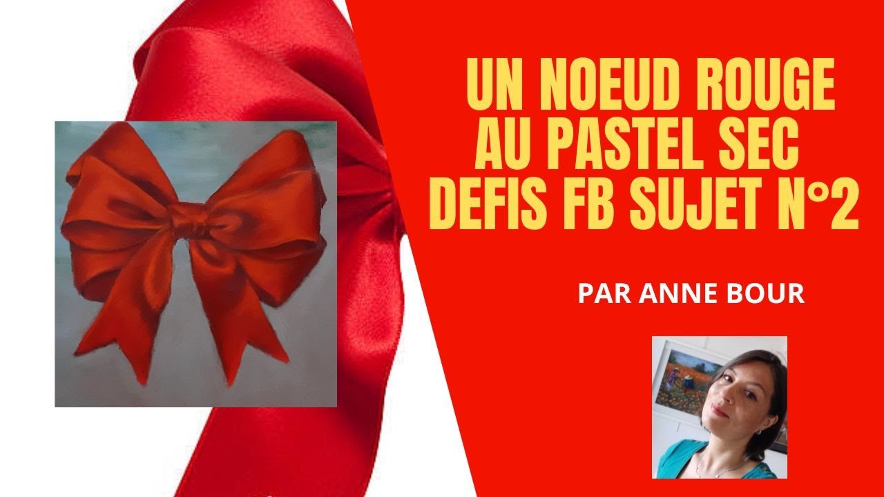 Ruban rouge au pastel sec