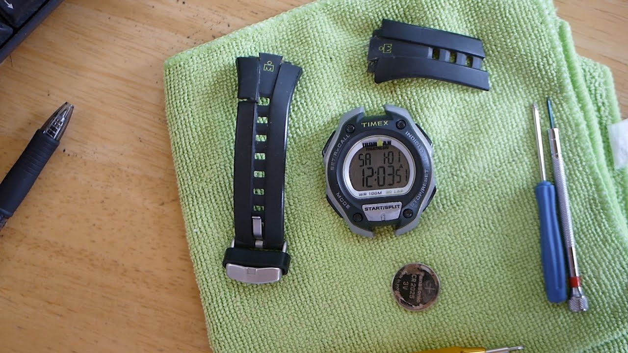 Замена батареи в сломанных и побитых часах Timex Ironman