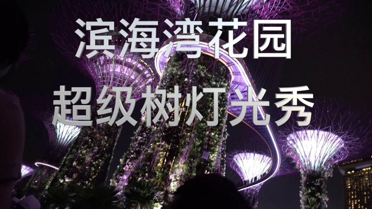 新加坡滨海湾花园  超级树  免费灯光夜景秀， Gardens by the bay  Super Trees  Night Show