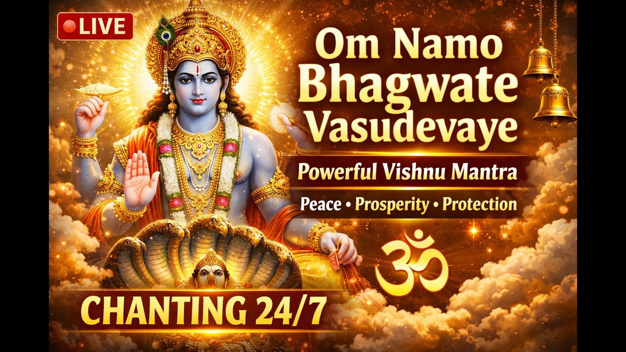 🔴 LIVE | Om Namo Bhagwate Vasudevaye | Powerful Vishnu Mantra Chanting for Peace & Blessings