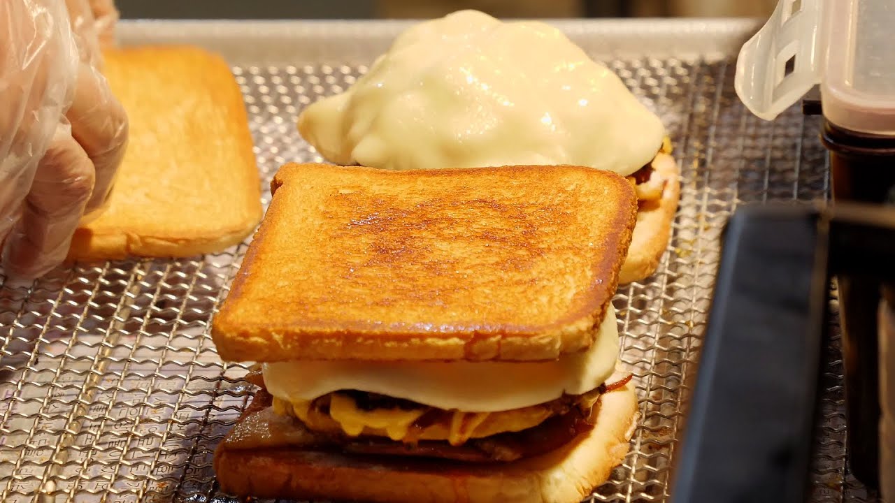 mozzarella cheese toast / korean street food / 부산 쿤타 샌드위치