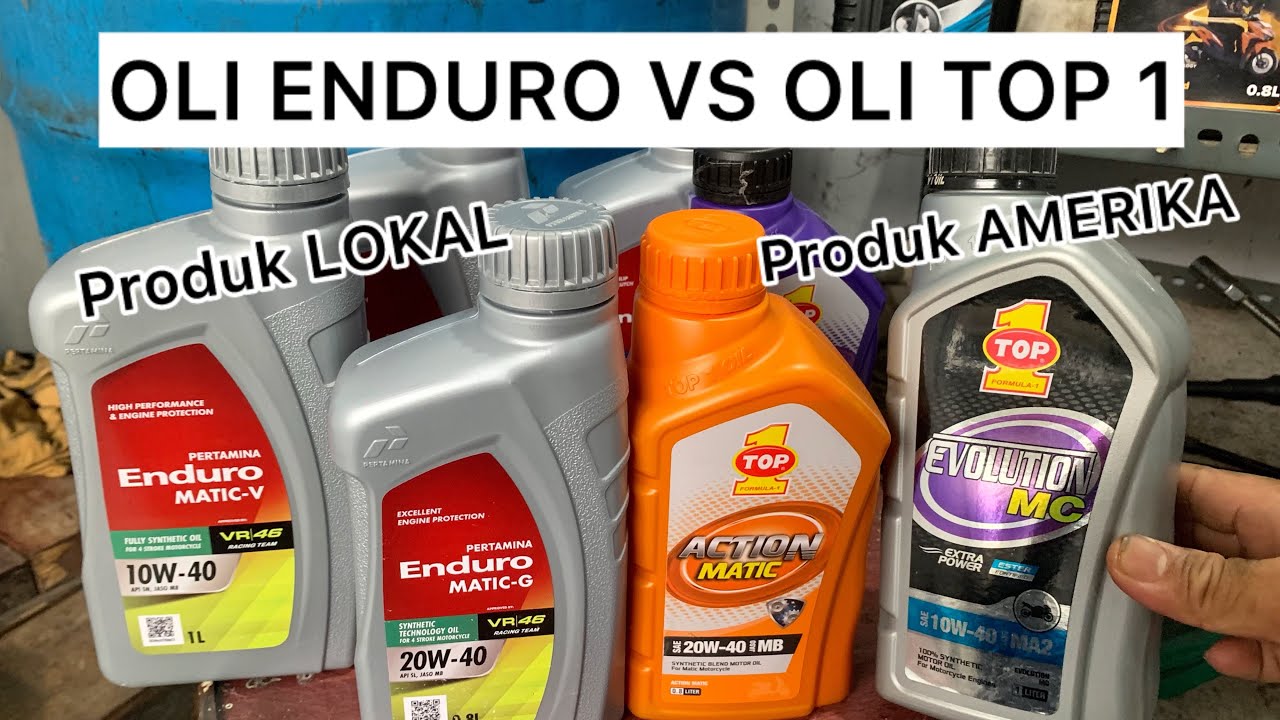 Oli terbaik untuk motor matic dan manual | enduro vs top 1 | beat scoopy Vario 125 pcx nmax aerox 
