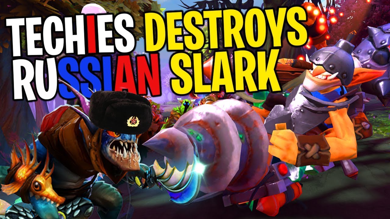 Techies Destroys a Russian Slark - DotA 2 Funny Moments