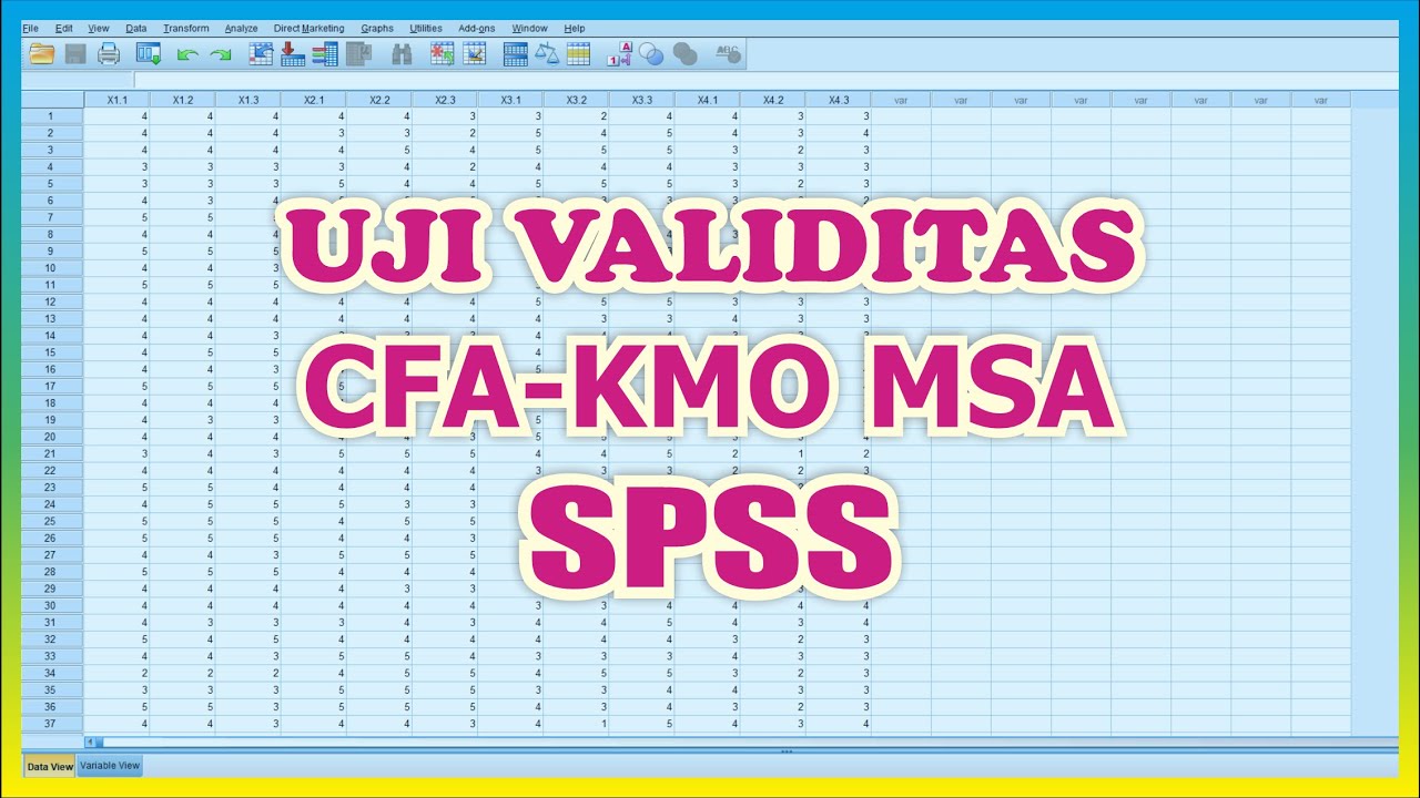 Cara Uji Validitas CFA dengan SPSS - Uji Validitas KMO MSA