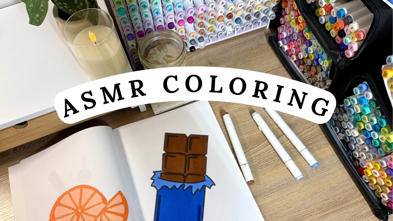 ASMR coloring compilation videos, marker, paper sounds | relaxing satisfying coloring compilation 