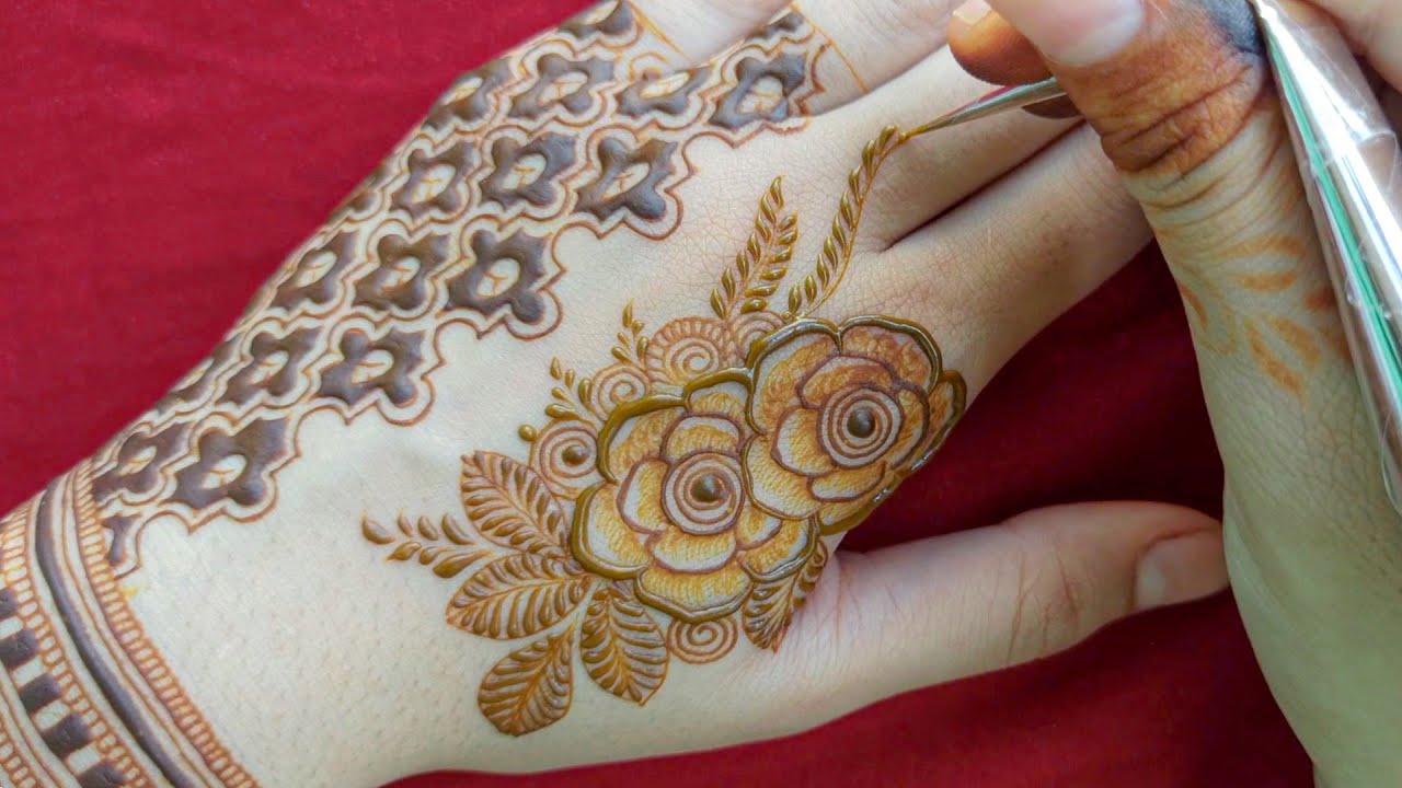 New Grid & rose Henna Design || Henna for bridesmaids || Meher's Henna