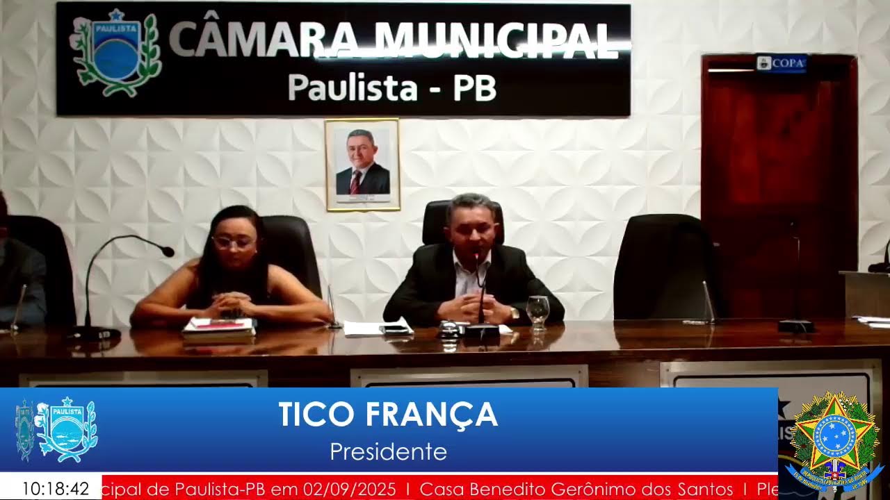 AO VIVO: SESSÃO ORDINÁRIA DA CÂMARA MUNICIPAL DE PAULISTA – 02/09/2025