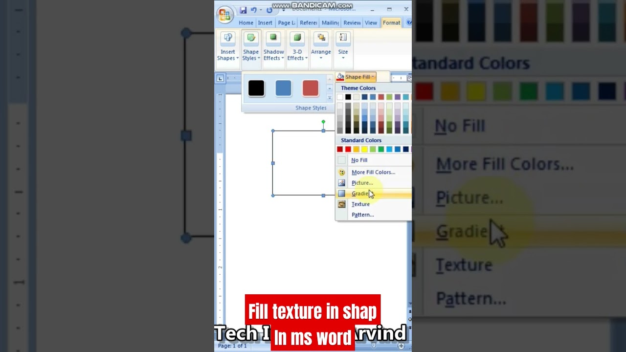 fill texture in shape un ms word #wordtutorialinhindi #msword #texture #viral #trending  #techindia