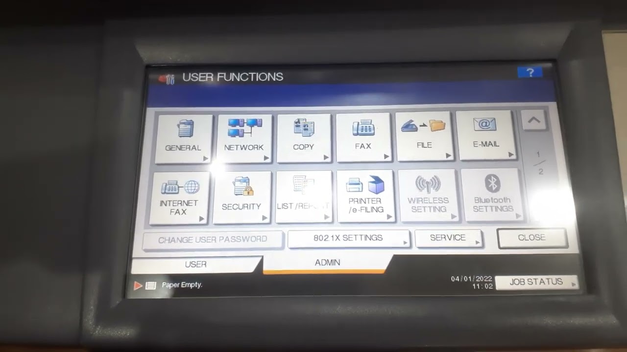 Hướng dẫn cài địa chỉ IP cho máy photocopy toshiba. 556, 656, 756, 856, 557, 657, 757, 857.