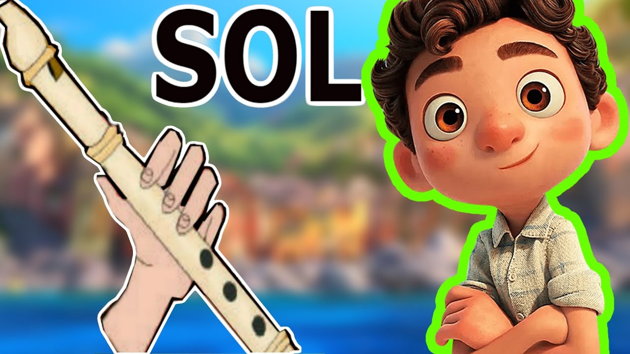 Pel&iacute;cula Luca, flauta dulce f&aacute;cil, tutorial con animaci&oacute;n, easy flute recorder