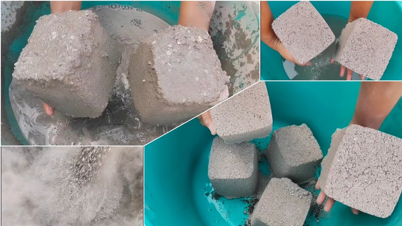 Asmr | Soft dusty sand cement white stones reused cement crumbling dry/wet satisfying | ASASMR |