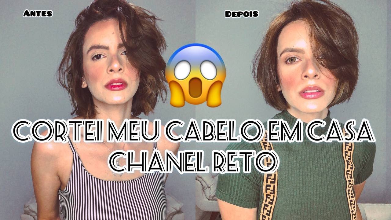 CORTEI O CABELO SOZINHA - CHANEL RETO VEJA COMO FICOU.