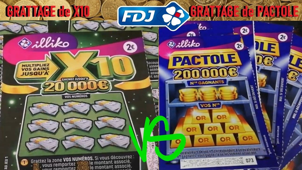 Jeux &agrave; gratter X10 🆚 PACTOLE 🍀 Grattage FDJ 🍀