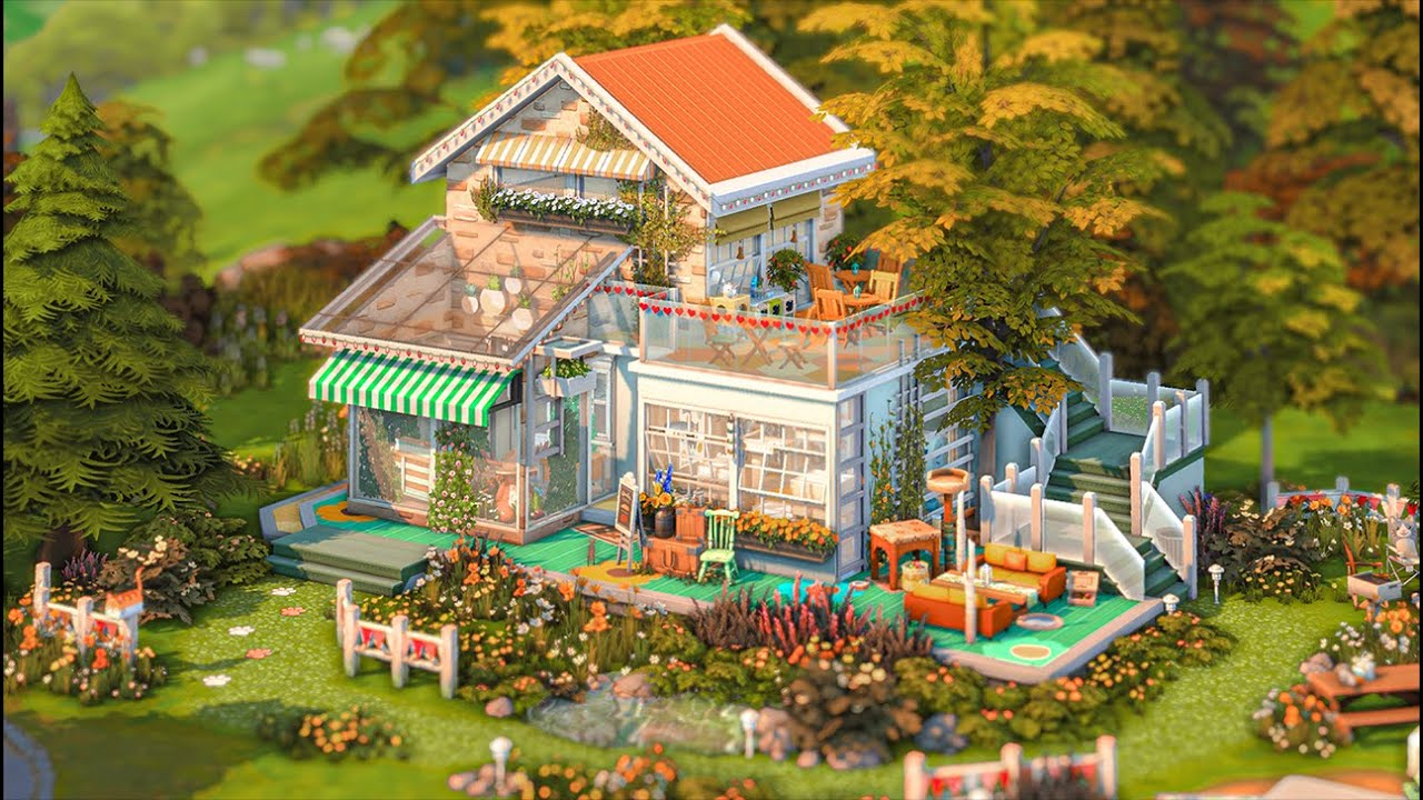 Orange Cat Cafe | The Sims 4 | No CC | Stop Motion Speedbuild