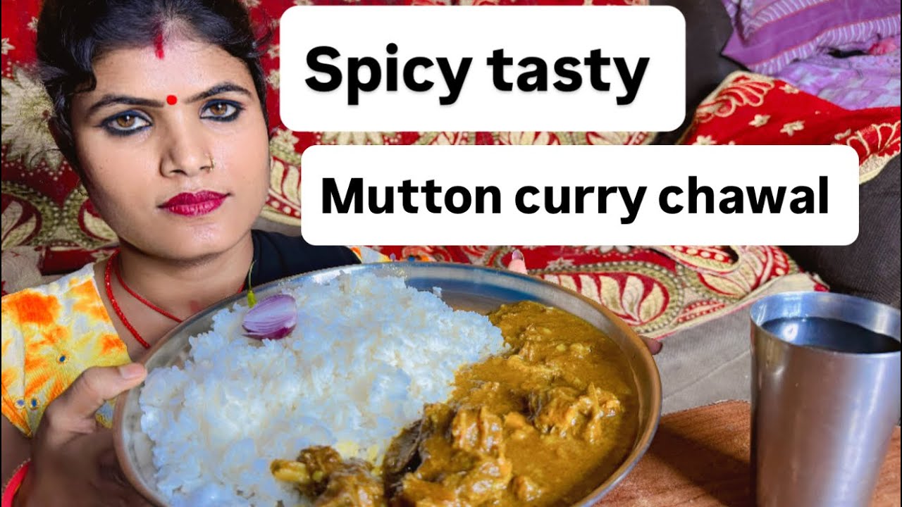 Spicy mutton curry chawal😋👌#eatingshow #youtubevideo #eatingchallenge