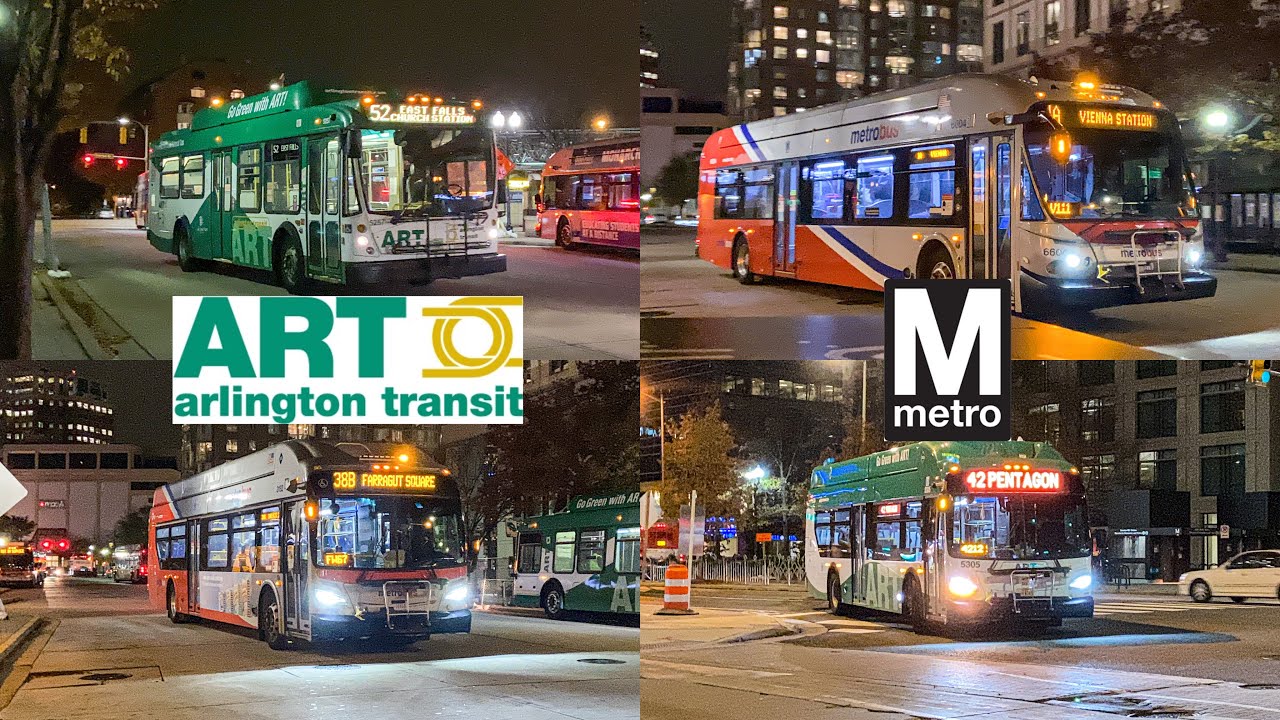 WMATA and Arlington Transit Bus Compilation at Ballston-MU station