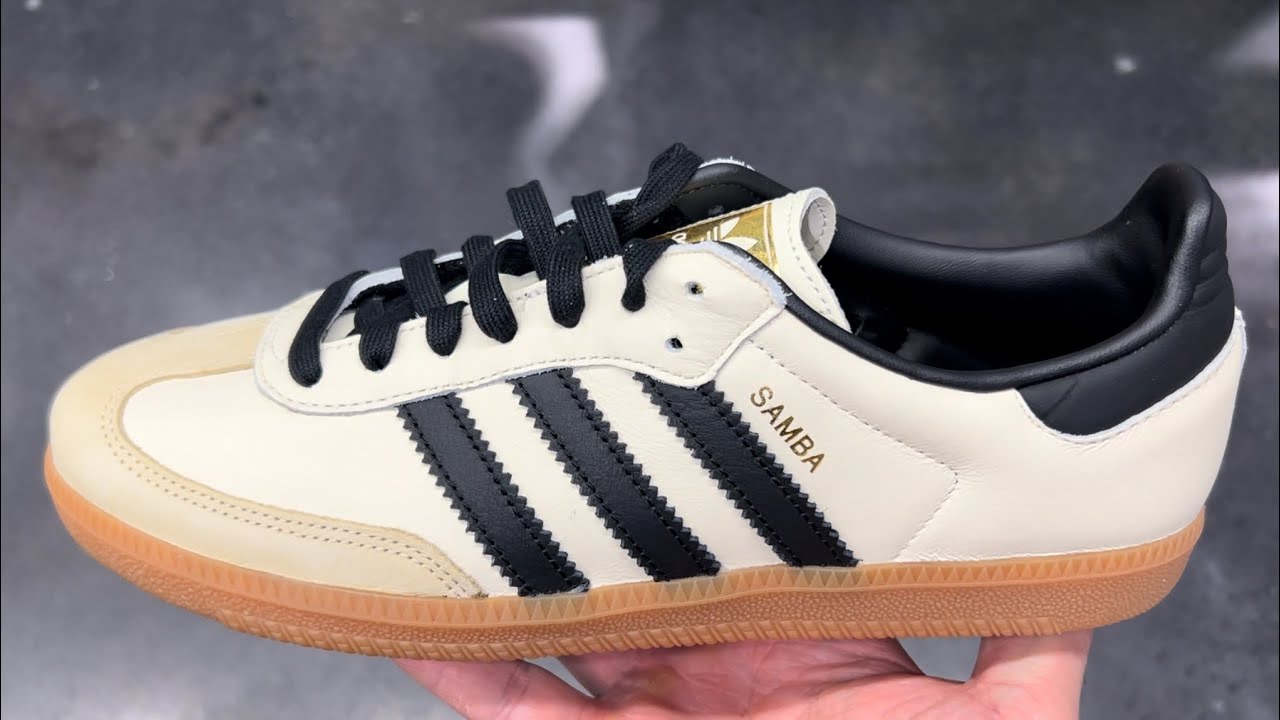 Adidas Samba OG Cream White Black Sand Strata Womens Shoes