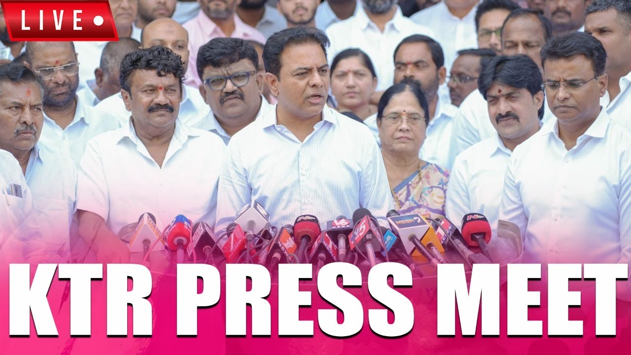 LIVE : తెలంగాణ భవన్​లో మీడియాతో మాట్లాడుతున్న బీఆర్ఎస్ వర్కింగ్ ప్రెసిడెంట్ కేటీఆర్