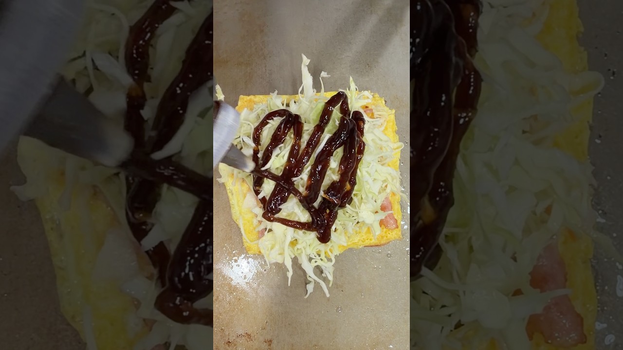 Bacon Egg Toast - Korean street food 