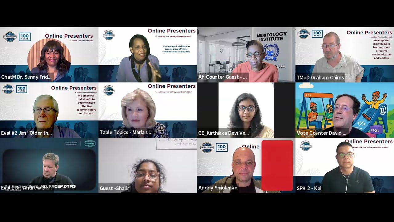 03 November 2025 - Video Replay - Online Presenters Toastmasters