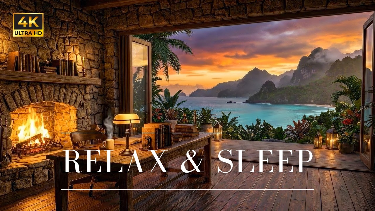 Luxury Sea Cabin Ambience 🕯️ Fire  Sounds for Deep Work & Sleep