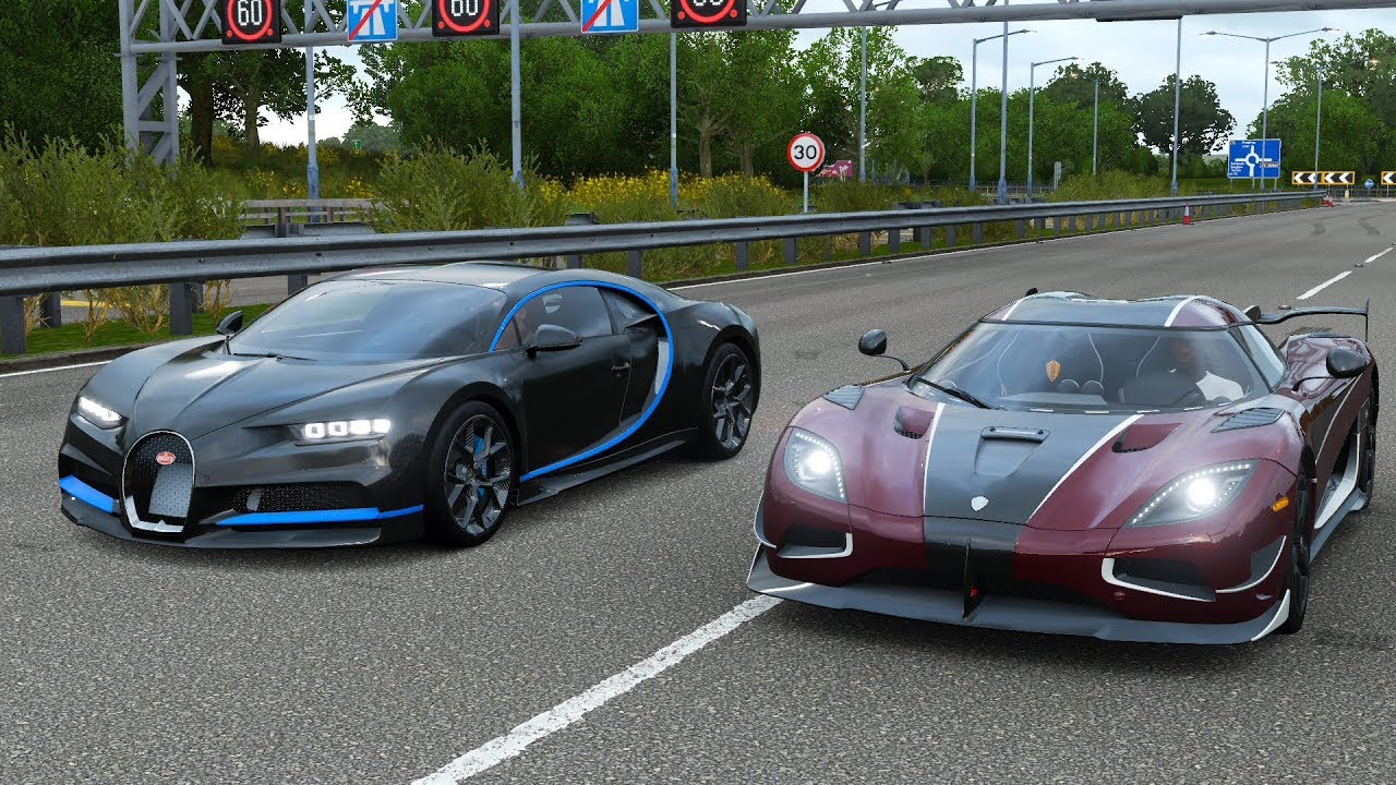 Forza Horizon 4 Drag race: Bugatti Chiron vs Koenigsegg Agera RS (Rematch)
