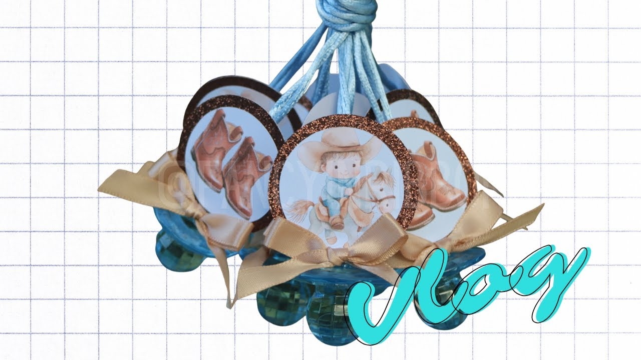 Vlog: Making Cowboy Baby Shower Pacifiers & Rattle Guest Pins