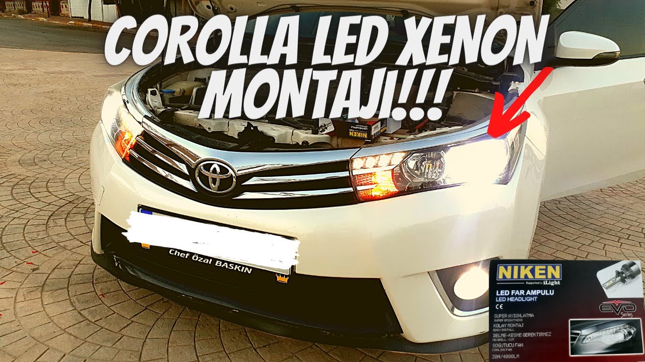 TOYOTA COROLLA &Ouml;N KISA FARLARA LED ZENON (XENON) MONTAJI #corolla #toyota #ledxenon