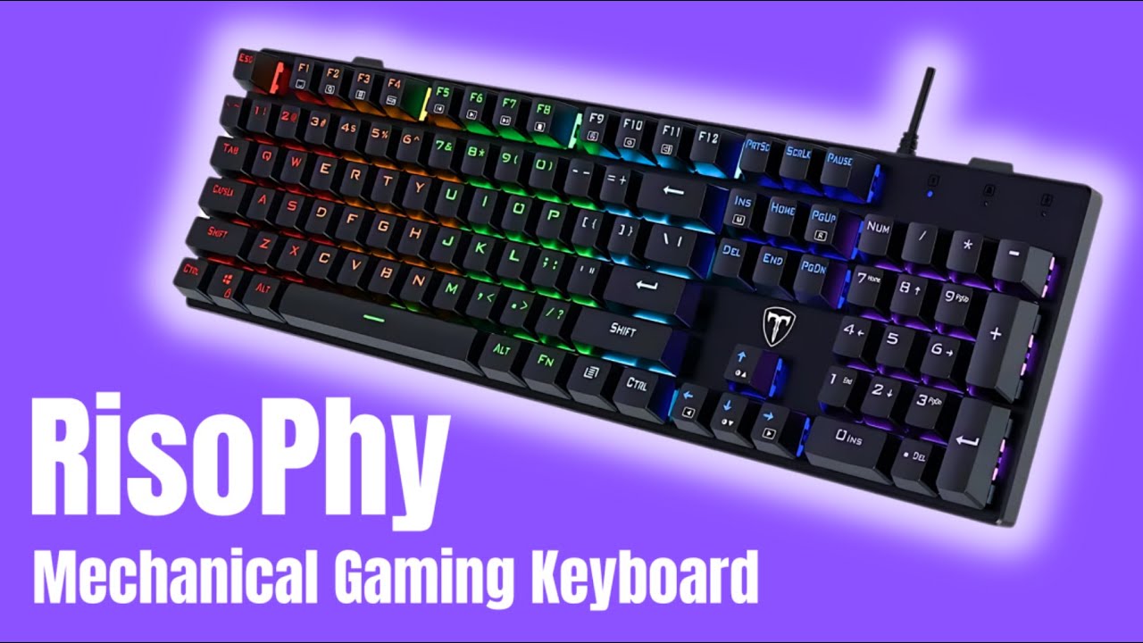 RisoPhy Mechanical Gaming Keyboard | Unboxing & Review! (RGB, Blue Switches, 104 Keys, USB) (2024)