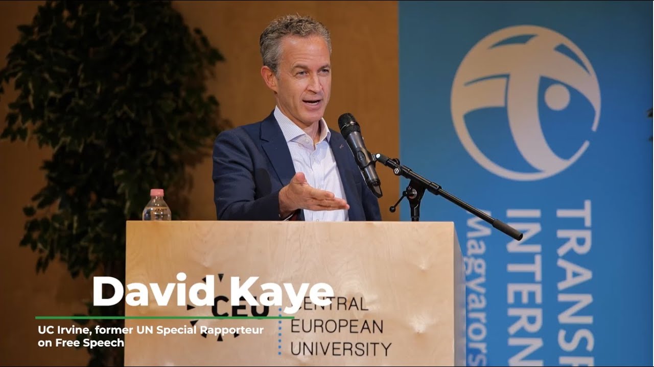 Jog&aacute;llam Magyarorsz&aacute;gon: A sz&oacute;l&aacute;sszabads&aacute;g &eacute;s a m&eacute;diapluralizmus kih&iacute;v&aacute;sai - David Kaye nyit&oacute;előad&aacute;s