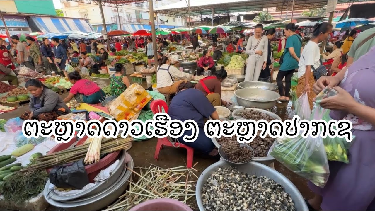ตลาดดาวเรือง ปากเซ ตลาดที่ใหญ่ที่สุดในลาวใต้