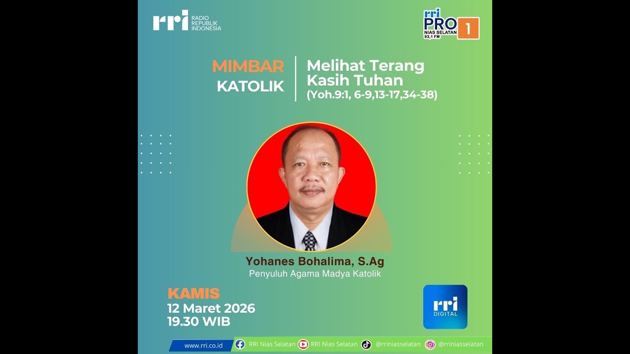 🔴LIVE | MIMBAR KATOLIK - Melihat Terang Kasih Tuhan (Yoh. 9:1, 6-9, 13-17, 34-38)
