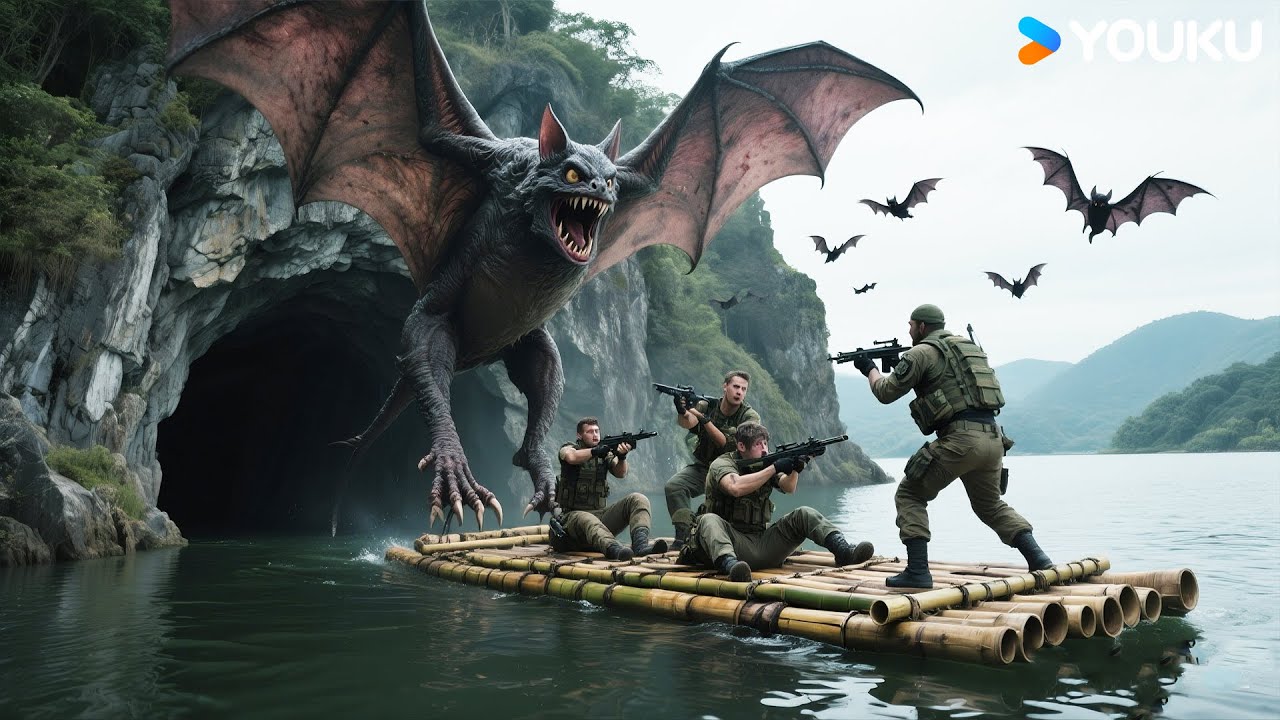 🦇🌊💥Mutant bats attacked mercenaries on a raft over the lake! | Snake Girl | YOUKU MONSTER MOVIE