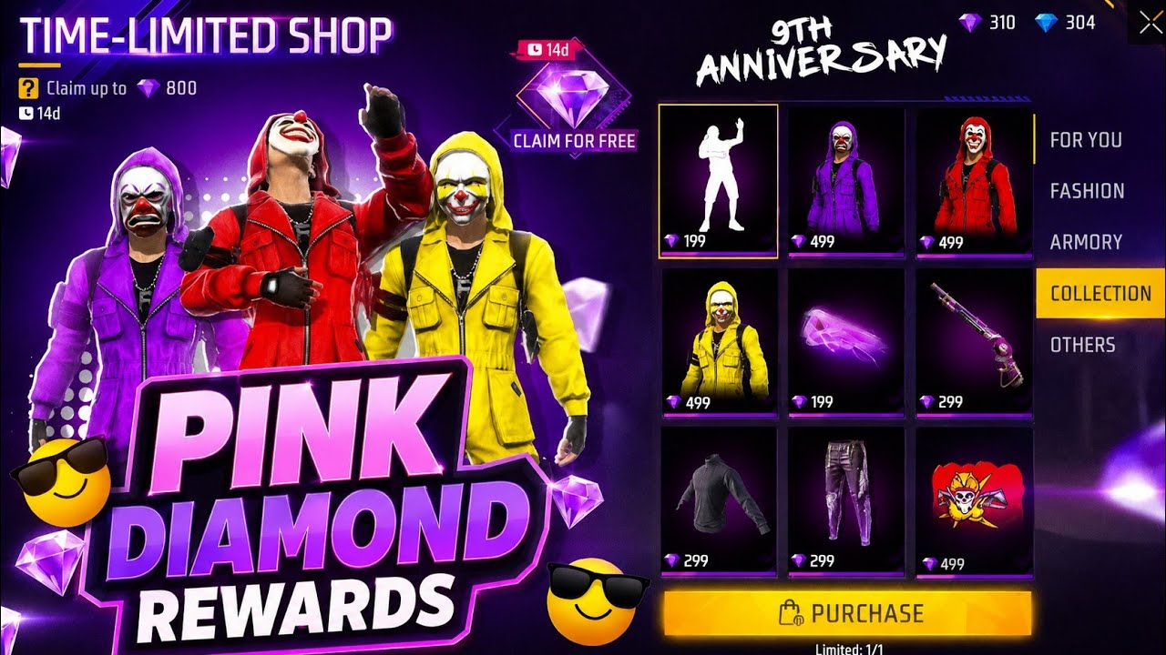 Free Fire OB54 Updates: Free Football Jersey, Blue Lock Collab & Pink Diamond Store! #gamervenky