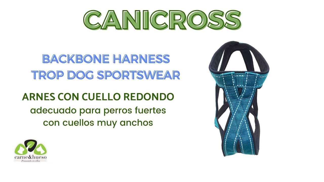 Material Canicross: Arn&eacute;s para perros de cuello ancho y tr&aacute;quea protuberante | Backbone Harness TROP
