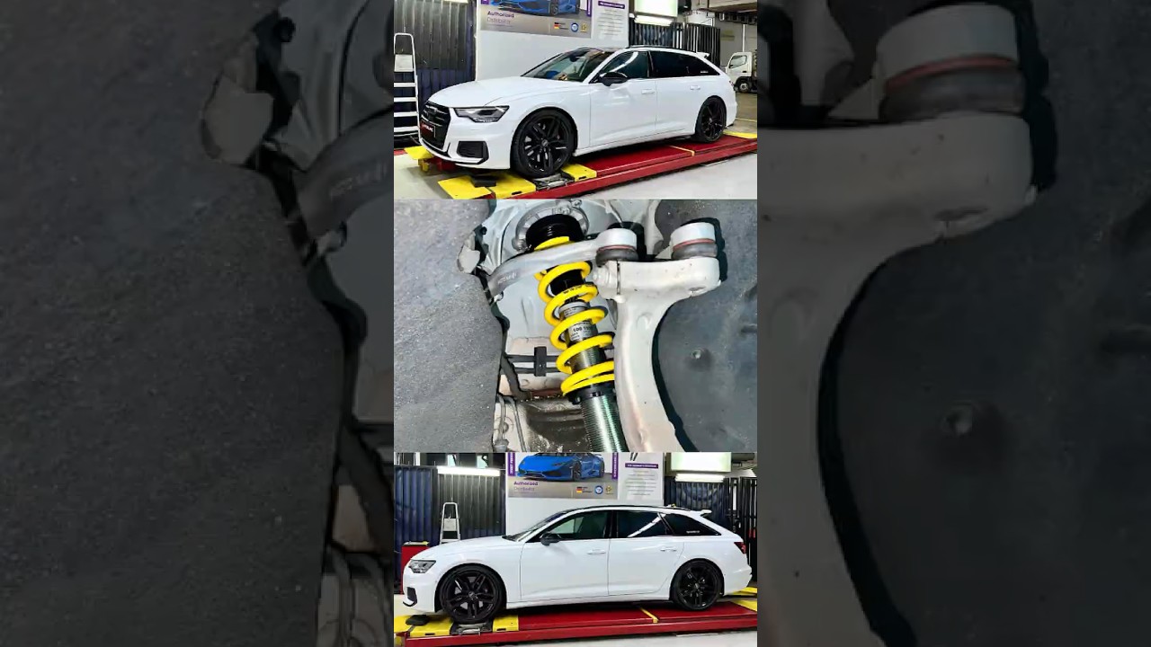 Check out how our team took this Audi A6 to the next level with the ST-XA coilover upgrade!&nbsp;🖤💛