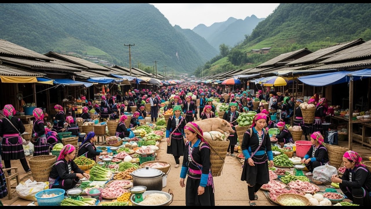 Không Khí Tết Quêt Thật Nhất Tại Chợ Tết Bảo Nhai Lào Cai