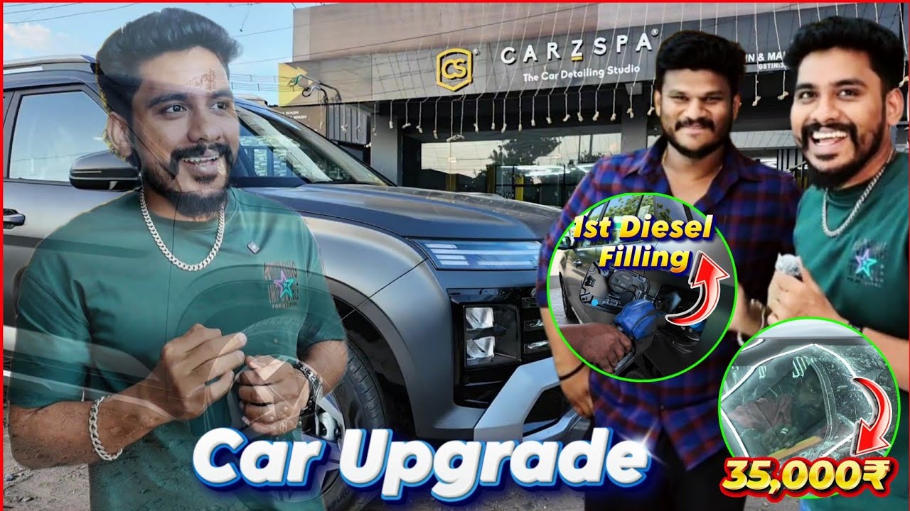 💥 நம்ம புது காருக்கு ₹35,000 WORTH UPGRADE & FIRST DIESEL FILLING 😍  - CARZSPA Detailing Studio 